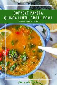 Healthy Superfood Copycat Panera Broth Bowls With Lentils Quinoa Kale And Cauliflower Makes For The Most Comforting And Broth Bowls Panera Broth Bowl Panera