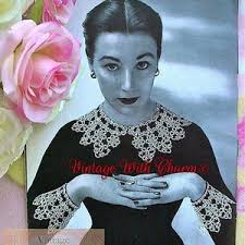 Vintage Digital Tatting PATTERN 250 Collar Cuff for Ladies Dress or Blouse  PDF Instant Download