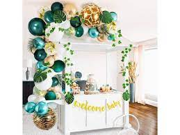 Jungle Theme Safari Baby Shower Decorations With Green Balloon Etsy In 2021 Baby Shower Decorations Safari Baby Shower Decorations Tropical Baby Shower