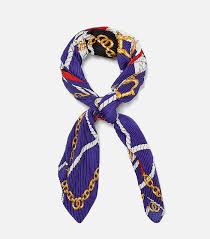 Zara Knot And Chain Printed Scarf Scarf Print Zara Neckerchiefs