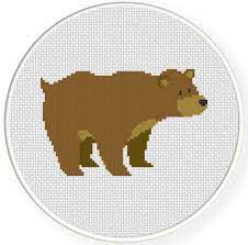 Stay home it's too peopley out there cross stitch pattern blackwork style cross stitch. Grizzly Bear Cross Stitch Pattern Cross Stitch Patterns Animal Cross Stitch Patterns Cross Stitch