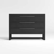 Tall shelves microwave cart stand kitchen storage cabinet. Linea Black 3 Drawer Chest Reviews Crate And Barrel