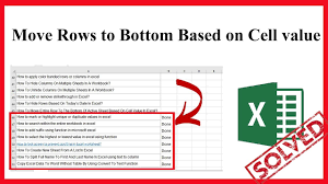 How To Move Entire Row To The Bottom Of Active Sheet Based On Cell Value Excel Tutorials Workbook Moving