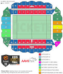 Aami Park Seating Map Color 2018