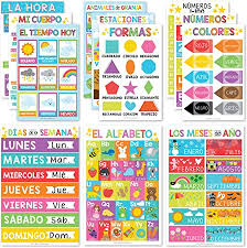 Check spelling or type a new query. Amazon Com 12 Spanish Educational Posters Bilingual Learning Chart For Prek Kindergarten 1st Grade Kids Homeschool Classroom Decorations Alphabet Colors Numbers Months Of The Year Days Of The Week Office Products