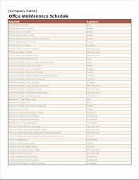 Download any of these editable maintenance report forms to document inspections. Office Maintenance Schedule