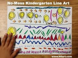 No Mess Kindergarten Line Art 3 Line Art Lesson Kindergarten Art Line Art Projects