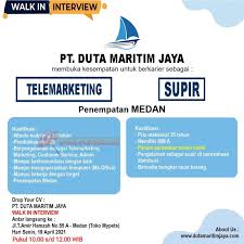Ada perusahaan yang sedang membuka kesempatan lowongan kerja supir sim a, sopir, office boy/girl, sopir sim b1 dan banyak lagi melalui indeed.com. Lowongan Kerja Sma Smk D3 Di Pt Duta Maritim Jaya Medan April 2021