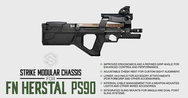Strike Modular Chassis for FN Herstal PS90 and Aluminum Short and Long Handguard