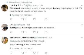 Yelah, berapa pasang baju raya tahun ni, tema warna apa, sedondon ke satu keluarga. Tunjuk Butang Baju Melayu Rm33 000 Wak Doyok Dilabel Riak Dan Takbur Gempak