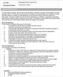 Free 9+ Managing Director Job Description Samples In Ms Word | Pdf