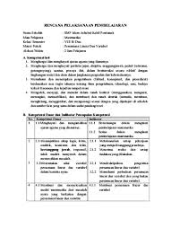 Menghargai dan menghayati ajaran agama yang dianutnya. Rpp Matematika Kelas 8 Smp Mts Kurikulum 2013 Revisi Materi Sistem Persamaan Linear Dua Variabel