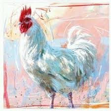 Lovely Cockrel Chicken Card For Birthday Greetings Blank Card By Milkwood Ebay Animal Paintings Rooster Painting Rooster Art