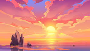 Sunset synonyms, sunset pronunciation, sunset translation, english dictionary definition of sunset. Sunset Or Sunrise In Ocean Nature Landscape Free Vector