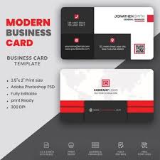 Black And Red Business Cards Template Modern Business Card With Abstract Design In 2020 Modern Business Cards Vertical Business Card Template Free Business Card Templates
