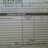 Most deposit slips have an extra set of boxes printed on. 1