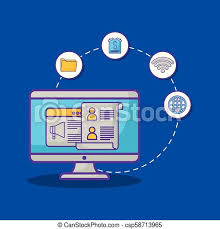 A background image can be specified for almost any html element. Online Advertisign Design Online Advertising Design With Computer And Related Icons Around Over Blue Background Colorful Canstock