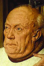 Detail from "The Virgin and Child with Canon van der Paele" by Jan van...