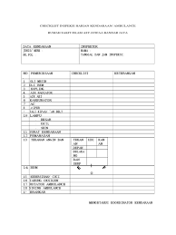 Belanja perlengkapan perawatan kendaraan aman & nyaman di tokopedia. Checklist Inspeksi Harian Kendaraan