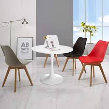 Maybe you would like to learn more about one of these? Jaxsunny 32 Tulip Style Dining Table Pedestal Table With Round Tabletop Metal Pedestal Base Mid Century Modern Bar Table White Pricepulse