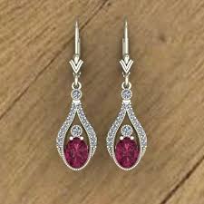 Pink Tourmaline Earrings Gemstone And Diamond Dangle Etsy Tourmaline Earrings Gemstone Earrings Diamond Dangle Earrings