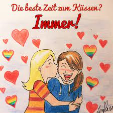 So klappt es mit dem match. Internationaler Tag Des Kusses Frauverliebt