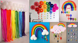 Shop clothing, accessories, swimwear & more for lgbtq+ pride month. Fun Cheap Diy Rainbow Room Decor Party Decor Peaceful Nest With Rope Paper Plate Youtube