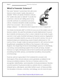 Forensic science has become a hot subject due to us television shows like csi: Forensic Science Worksheets Forensic Science Science Unit Studies Science