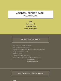 Bakery susun atur ruang operasi kedai kek; Annual Report Bank Muamalat