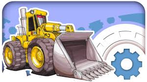 Car Cartoons Bulldozer Heavy Vehicles Excavator Cement Mixer