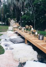 A Perfectly Intimate Cozy And Bohemian Wedding Summer Outdoor Party Decorations Summer Outdoor Party Bbq Table