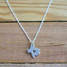 I Texas Necklace Texas Necklace Map Necklace Texas State Necklace