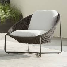 Morocco Graphite Oval Lounge Chair With White Cushion Lounge Chair Outdoor Outdoor Furniture Cushions Modern Patio Furniture