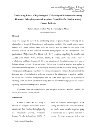 Both the patient and their spouse may experience strong emotions about the. Pdf Moderating Effect Of Psychological Well Being On Relationship Among Thwarted Belongingness And Acquired Capability For Suicide Among Cancer Patients