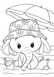 To print out your summer coloring page, just click on the image you want to view and print the larger picture on the next page. Cute Baby Elephant In Summer Coloring Pages Cute Animal Coloring Pages Coloring Pages For Kids And Adults