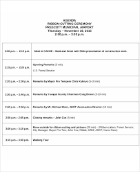 ceremony agenda templates 9 free word pdf format