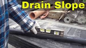 Usually 1/8 per foot is plenty for drainage, this is the same as the commonly recommended 1% slope. The Proper Slope For Drain Pipe Plumbing Basics Youtube