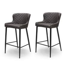 Check spelling or type a new query. Grey Faux Leather Bar Stools Set Of 2 Furniture123
