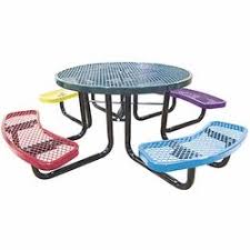 46 Round Portable Commercial Outdoor Expanded Metal Children S Tables Select Your Color 599 99 Picnic Table Round Picnic Table Metal Picnic Tables