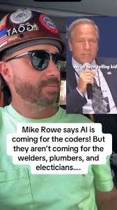 Mike Ree says AI is coming for the coders jobs, but they won’t take the job  of the welders. The plumbers the electricians…#union #unionyes  #skilledtrades #ai #fy #fyp