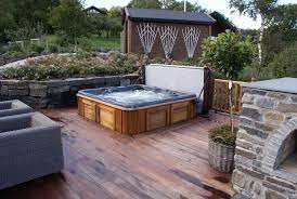 Casaria xxl poly rattan whirlpool umrandung pool rahmen verkleidung poolumrandung mit stauraum eukalyptusholz schwarz in 2020 pool umrandung pool poolumrandung stein. Whirlpool Garten Holzboden Gartenmoebel Ofen Naturstein Blumen Gartengestaltung Whirlpool Deck Jacuzzi Garten Whirlpool Garten