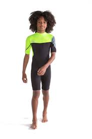 jobe boston shorty wetsuit 2mm back zip kids lime green