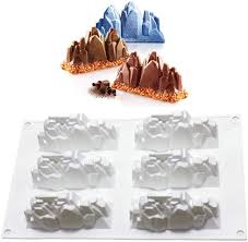 Cake made from the nectar of the mounatin!! Dubens New Ice Cliff Snow Mountain Shaped Silicone Mousse Mould Diy Dessert Fondant Mousse Chocolate Mould Cake Decorating Tool Baking Moulds Mountain Amazon Co Uk Kitchen Home