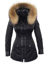 Versano Dames Winterjas Met Bontkraag Charlet Zwart Fashion Jackets Winter Jackets