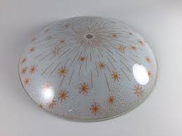Ceiling lights modern vintage metal balcony corridor entrance lustre golden black round iron cage led e27 lamp. Vintage Starburst Atomic Mid Century Light Fixture Retro Ceiling Light Round Glass Cover With Yellow Gold Starbshade Home Decor Retro Ceiling Lights Mid Century Light Mid Century Light Fixture