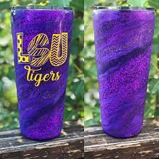 Lsu Glitter Tumbler Glitter Tumbler Cups Glitter Tumbler Custom Tumblers