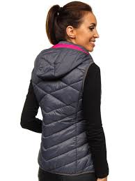 Gilet matelassé réversible femme somlys® txl. Gilet Matelasse Pour Femme Graphite A Capuche Bolf