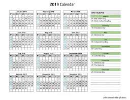 Calendar 2019 Holidays Us Holiday Calendar Holiday Calendar 2019 Calendar