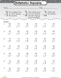 Multiplication Regrouping Multiplication Worksheets Education Quotes For Teachers