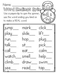 Use This Spinner To Have Students Practice Adding Word Endings To Create Real Words This Spinner Includes The Word First Grade Phonics Phonics Words Ing Words
